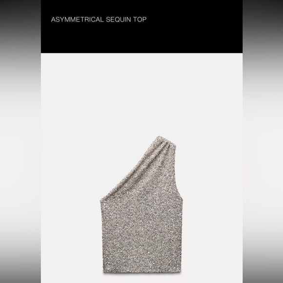 Zara Asymmetrical Sequin Top - Picture 4 of 4